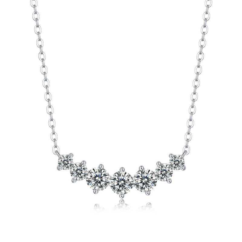 Refined Cross Chain Necklace Featuring Moissanite Accents