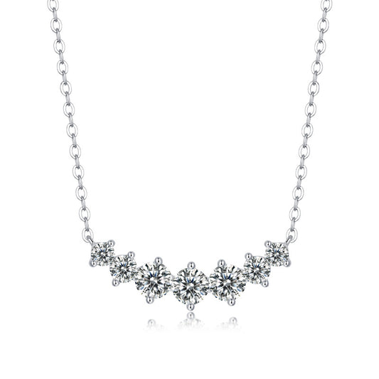 Refined Cross Chain Necklace Featuring Moissanite Accents