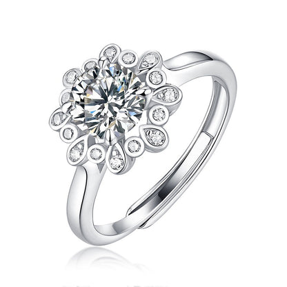 Sophisticated Adjustable Ring with Moissanite