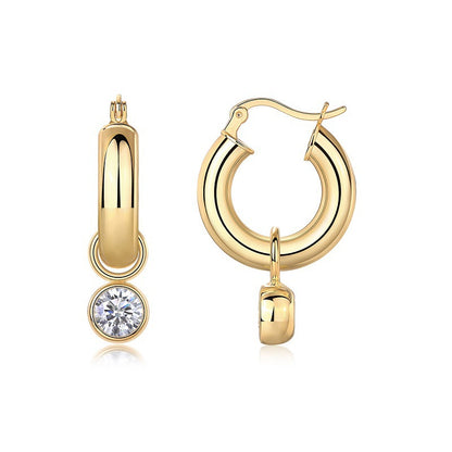 Refined Geometric Moissanite Stud Earrings