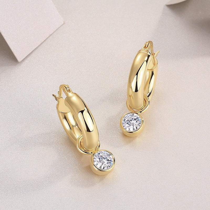 Refined Geometric Moissanite Stud Earrings