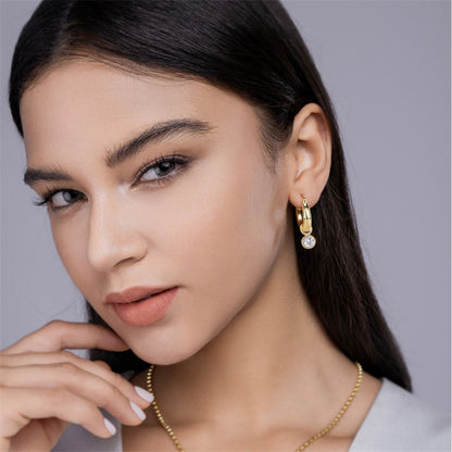 Refined Geometric Moissanite Stud Earrings