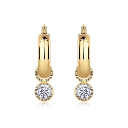 Refined Geometric Moissanite Stud Earrings