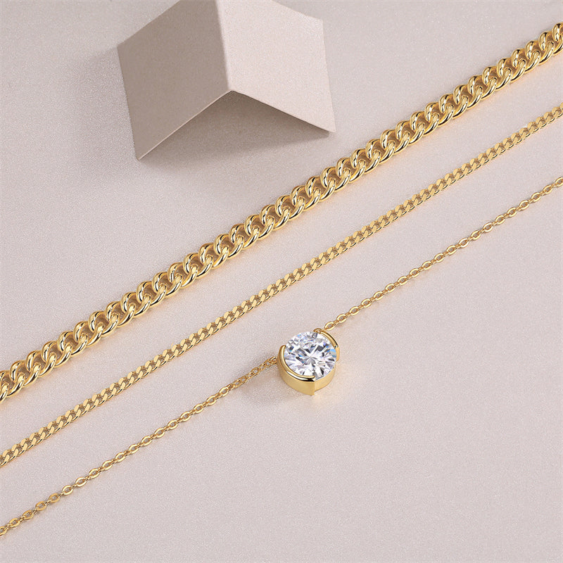 Refined Women's Moissanite Necklace for Office and Casual Wear