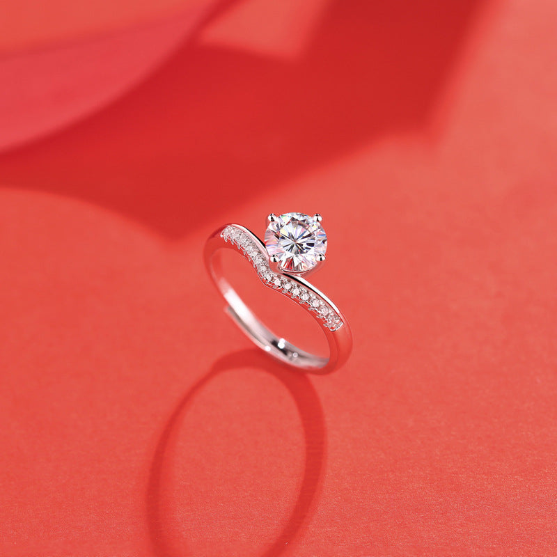 Regal Crown Ring with Moissanite