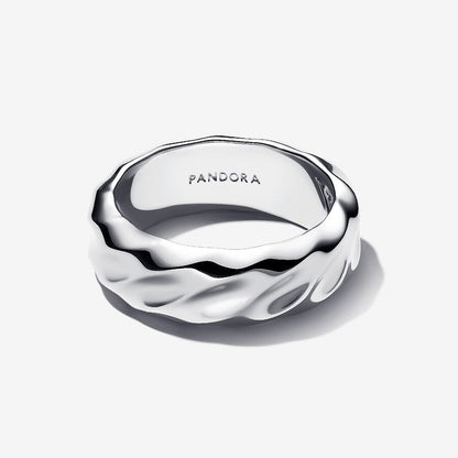 Sterling Silver Rippled Band Ring