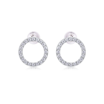 Round Diamond Stud Earrings in 925 Silver