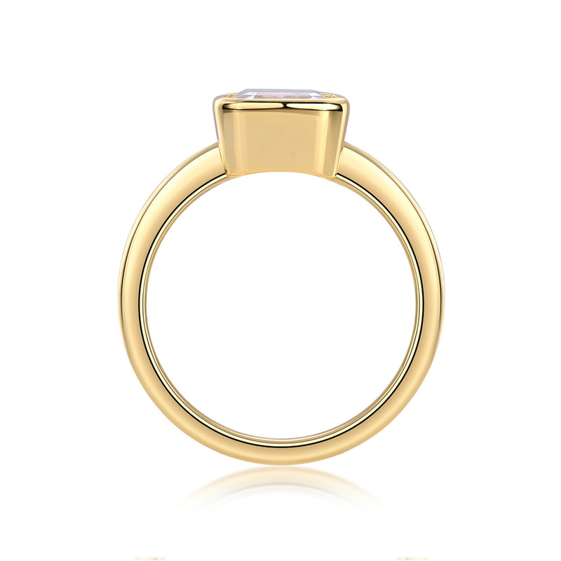 Round Moissanite Ring in 925 Silver