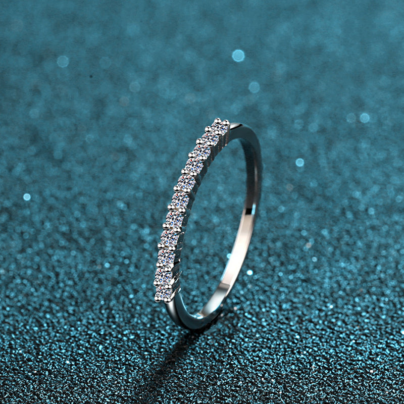S925 Sterling Silver 0.16ct Moissanite Eternity Band | Camellia Engaged Ring with Simulated Diamonds