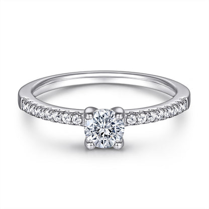 S925 Sterling Silver 0.5ct Solitaire Ring - Korean Style Minimalist Zirconia Jewelry