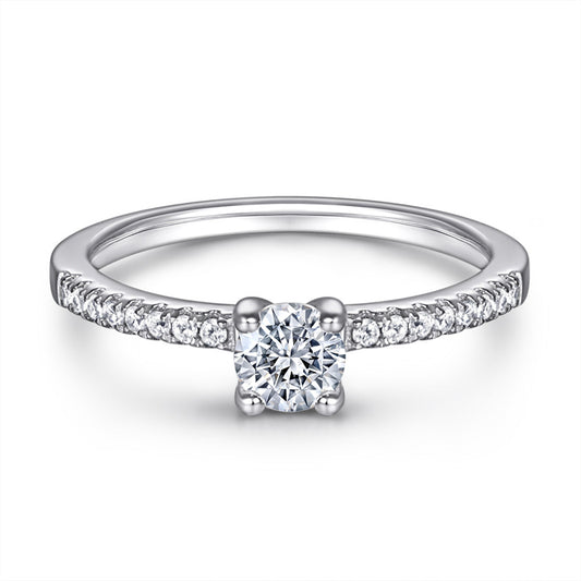 S925 Sterling Silver 0.5ct Solitaire Ring - Korean Style Minimalist Zirconia Jewelry