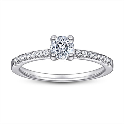 S925 Sterling Silver 0.5ct Solitaire Ring - Korean Style Minimalist Zirconia Jewelry