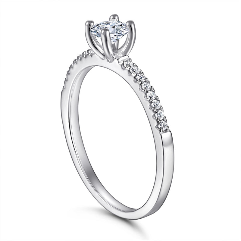 S925 Sterling Silver 0.5ct Solitaire Ring - Korean Style Minimalist Zirconia Jewelry