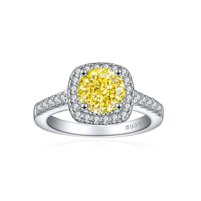 S925 Sterling Silver 1.2ct Rose-Cut Flame Ring - 7×7mm Floral Inspired Colored Gemstone Bridal Jewelry