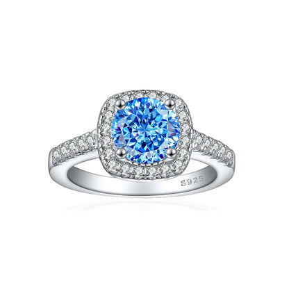 S925 Sterling Silver 1.2ct Rose-Cut Flame Ring - 7×7mm Floral Inspired Colored Gemstone Bridal Jewelry