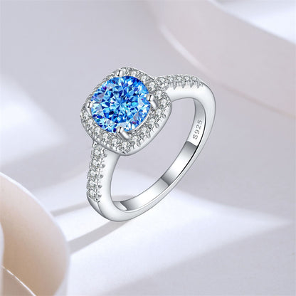 S925 Sterling Silver 1.2ct Rose-Cut Flame Ring - 7×7mm Floral Inspired Colored Gemstone Bridal Jewelry