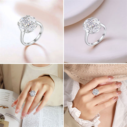 S925 Sterling Silver 1.5ct Square-Cut Wedding Ring - Icy Princess Cut Colored Gemstone Jewelry