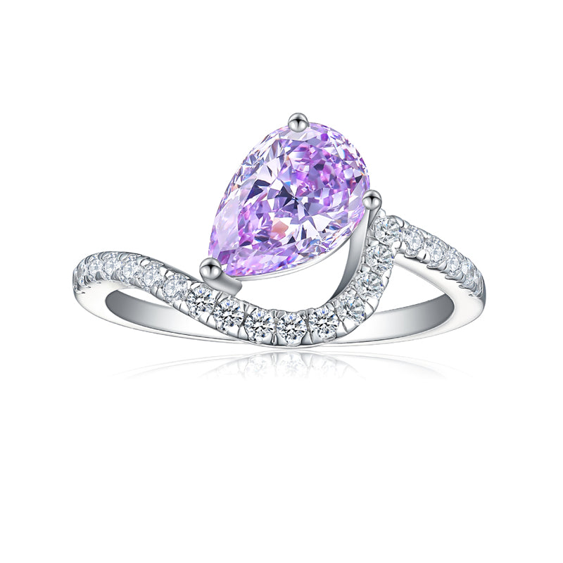 S925 Sterling Silver 1.5ct Teardrop Flame-Cut Ring - Elegant 6×9mm Princess Cut Zirconia Jewelry
