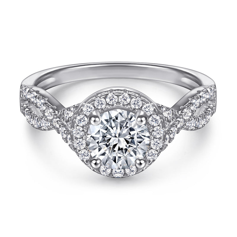 S925 Sterling Silver 1ct Hearts & Arrows Zirconia Engagement Ring - Classic Solitaire for Women