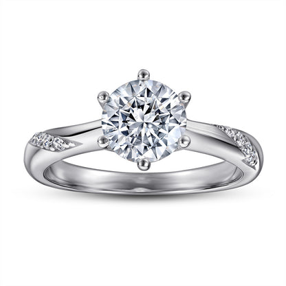 S925 Sterling Silver 1ct Solitaire Engagement Ring - Classic Six-Prong Zirconia Jewelry