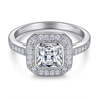 S925 Sterling Silver 2-in-1 Zirconia Ring Set – Stackable Geometric Jewelry