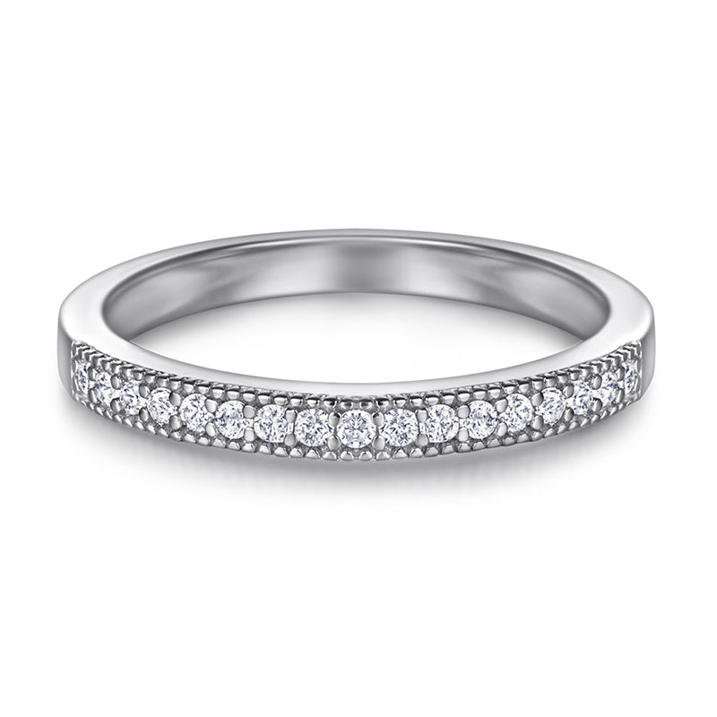 S925 Sterling Silver 2-in-1 Zirconia Ring Set – Stackable Geometric Jewelry