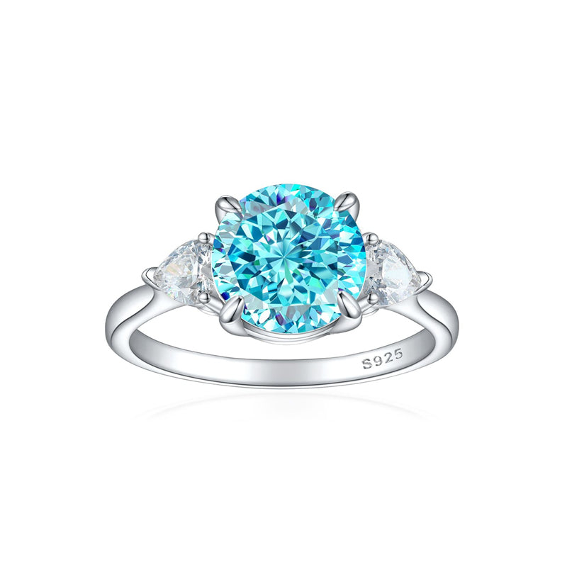 S925 Sterling Silver 2ct Flame-Cut Heart Ring - Icy Fire Princess Cut Zirconia Statement Ring