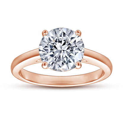 S925 Sterling Silver 2ct Solitaire Ring - Classic Four-Prong Zirconia Engagement Jewelry