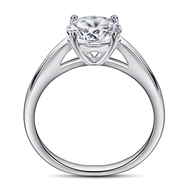 S925 Sterling Silver 2ct Solitaire Ring - Classic Four-Prong Zirconia Engagement Jewelry