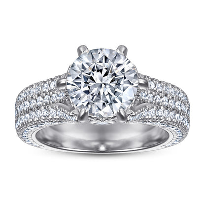 S925 Sterling Silver 2ct Solitaire Ring - Six-Prong Micro-Pavé Zirconia Statement Jewelry