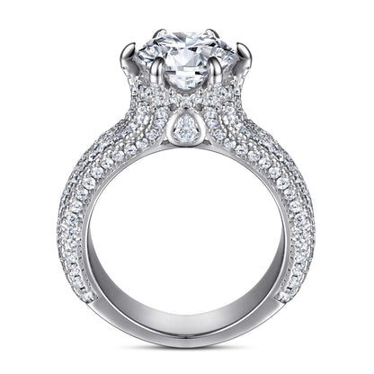 S925 Sterling Silver 2ct Solitaire Ring - Six-Prong Micro-Pavé Zirconia Statement Jewelry
