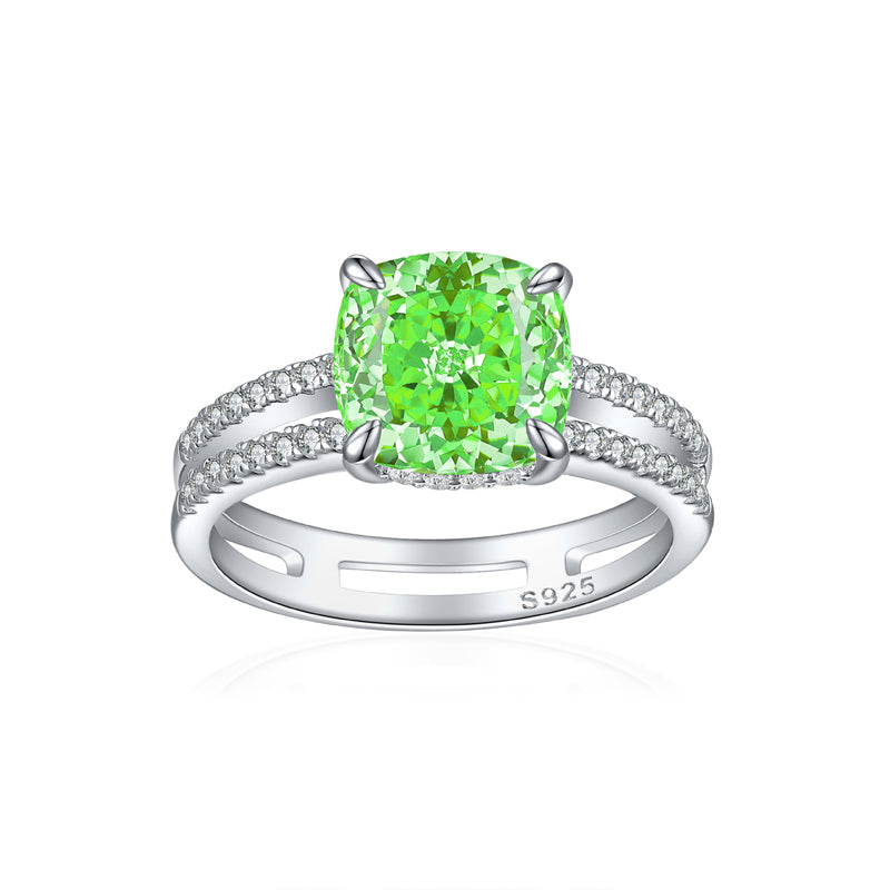 S925 Sterling Silver 3.5ct Double Halo Square Ring - Bold Princess Cut 9×9mm Zirconia Statement Piece