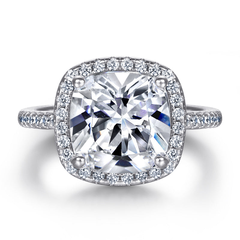 S925 Sterling Silver 3.5ct Statement Ring - Luxe Crown-Inspired Zirconia Jewelry