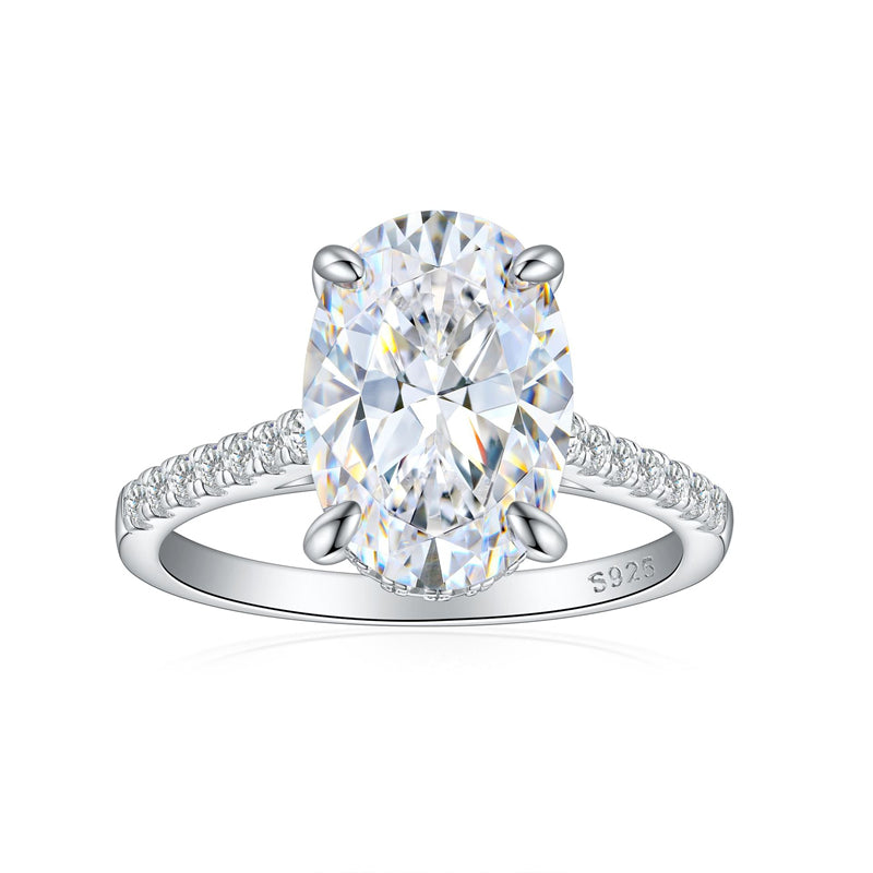 S925 Sterling Silver 8ct High-Carbon Diamond Ring - Luxury Princess Cut Colored Gemstone Jewelry