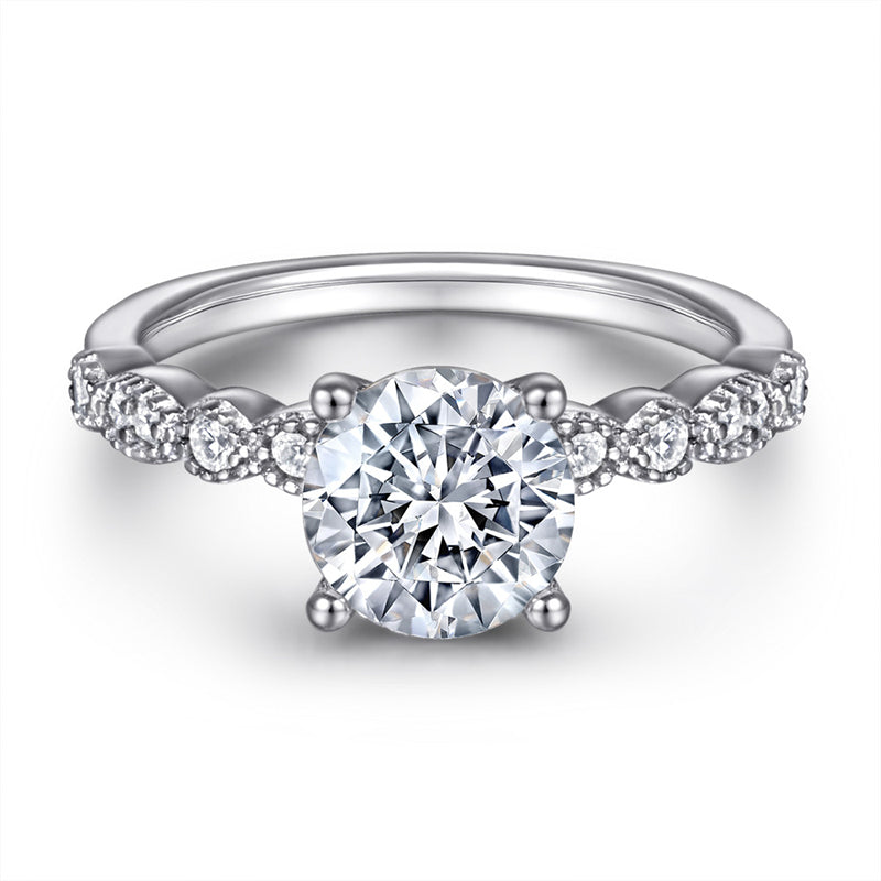 S925 Sterling Silver AAA Zirconia Ring - Elegant Rose Gold Plated Stackable Jewelry