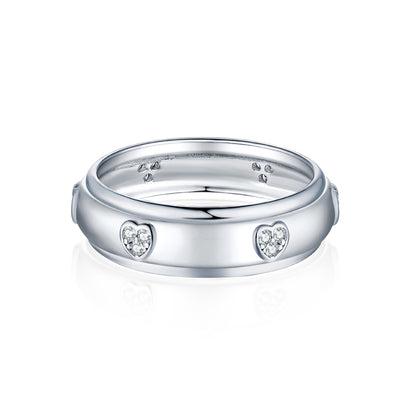 S925 Sterling Silver Arc Heart Ring - Minimalist Love-Inspired Wedding Jewelry