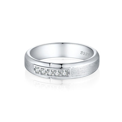 925 Sterling Silver Women's Stackable Ring Set - White Gold Plated, Circle & Double Band with Pavé Diamonds, Sizes 8-12, Trendy Minimalist Style