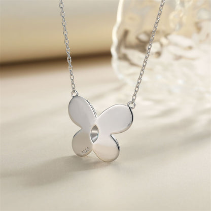 S925 Sterling Silver Butterfly Pendant Necklace - Elegant Zirconia Accented Jewelry for Women