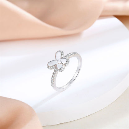 S925 Sterling Silver Butterfly Ring - Elegant Bow Design Jewelry for Women