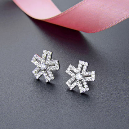 S925 Sterling Silver CZ Stud Earrings - Korean Minimalist Diamond Earrings with Plastic Backs