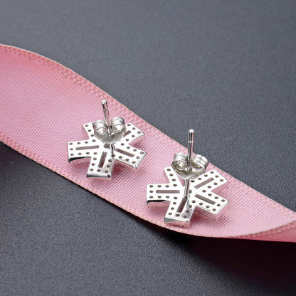 S925 Sterling Silver CZ Stud Earrings - Korean Minimalist Diamond Earrings with Plastic Backs