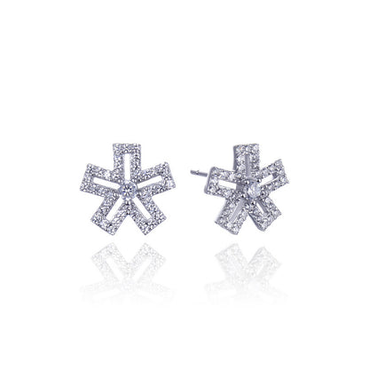 S925 Sterling Silver CZ Stud Earrings - Korean Minimalist Diamond Earrings with Plastic Backs