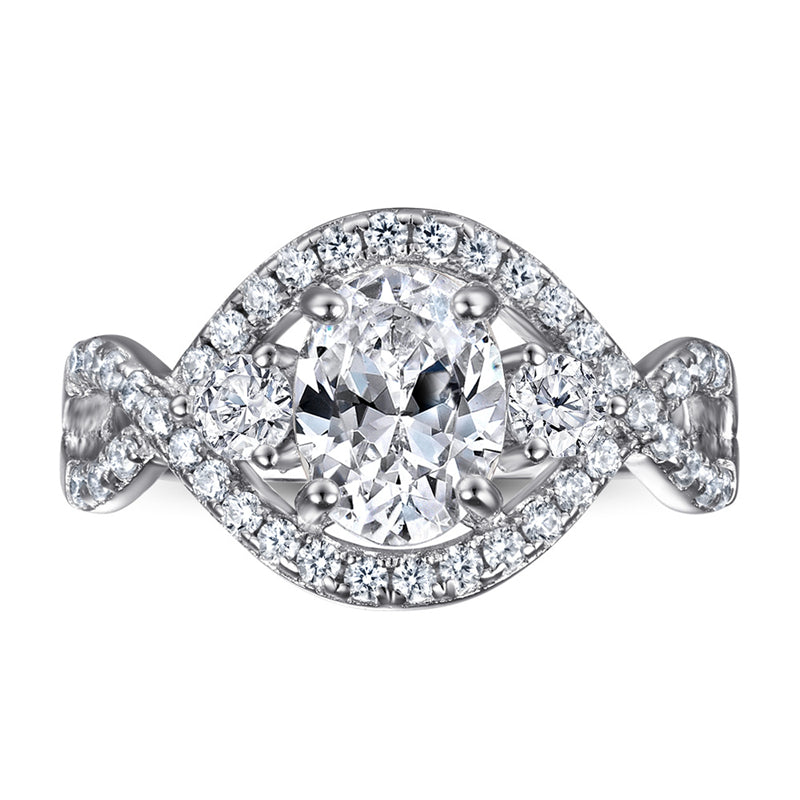 S925 Sterling Silver Channel Set Ring – Elegant Line of Oval-Cut Zirconia Stones