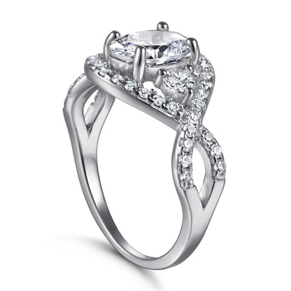 S925 Sterling Silver Channel Set Ring – Elegant Line of Oval-Cut Zirconia Stones