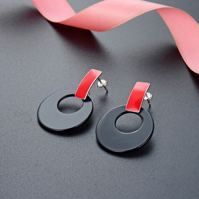 S925 Sterling Silver Circle Stud Earrings - Minimalist Geometric Earrings with Rubber Backs