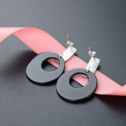 S925 Sterling Silver Circle Stud Earrings - Minimalist Geometric Earrings with Rubber Backs