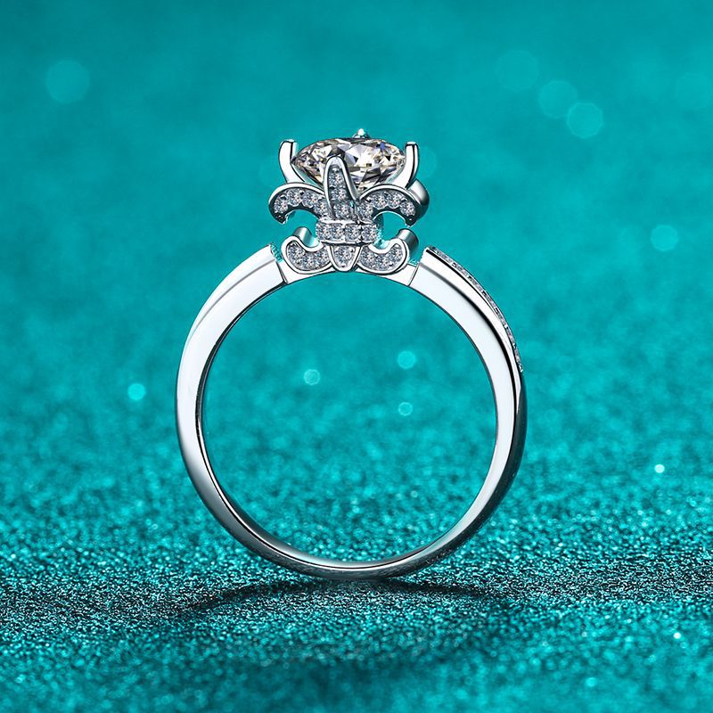 S925 Sterling Silver Crown Moissanite Ring PT950 Plated - Adjustable "Gold-Eater Beast" Inspired Royal Ring