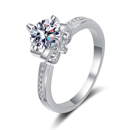 S925 Sterling Silver Crown Moissanite Ring PT950 Plated - Adjustable "Gold-Eater Beast" Inspired Royal Ring