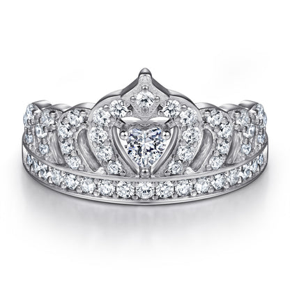 S925 Sterling Silver Crown Ring – Minimalist Summer Jewelry for Women