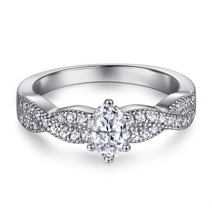 S925 Sterling Silver Crown Stackable Ring Set – 18K White Gold Plated Minimalist Jewelry